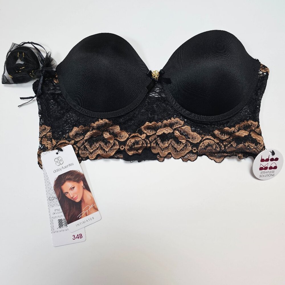 Daisy Fuentes 34B longline convertible bra - NWT